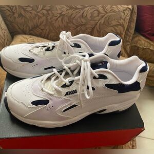 Avia White and Blue Athletic Shoes